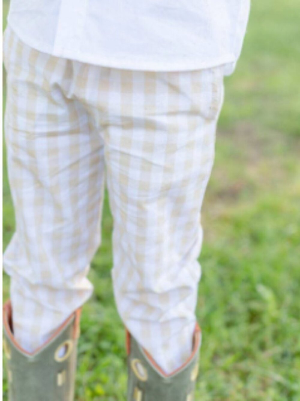 Little Paper Boat - Bennett Pant (Tan Gingham)